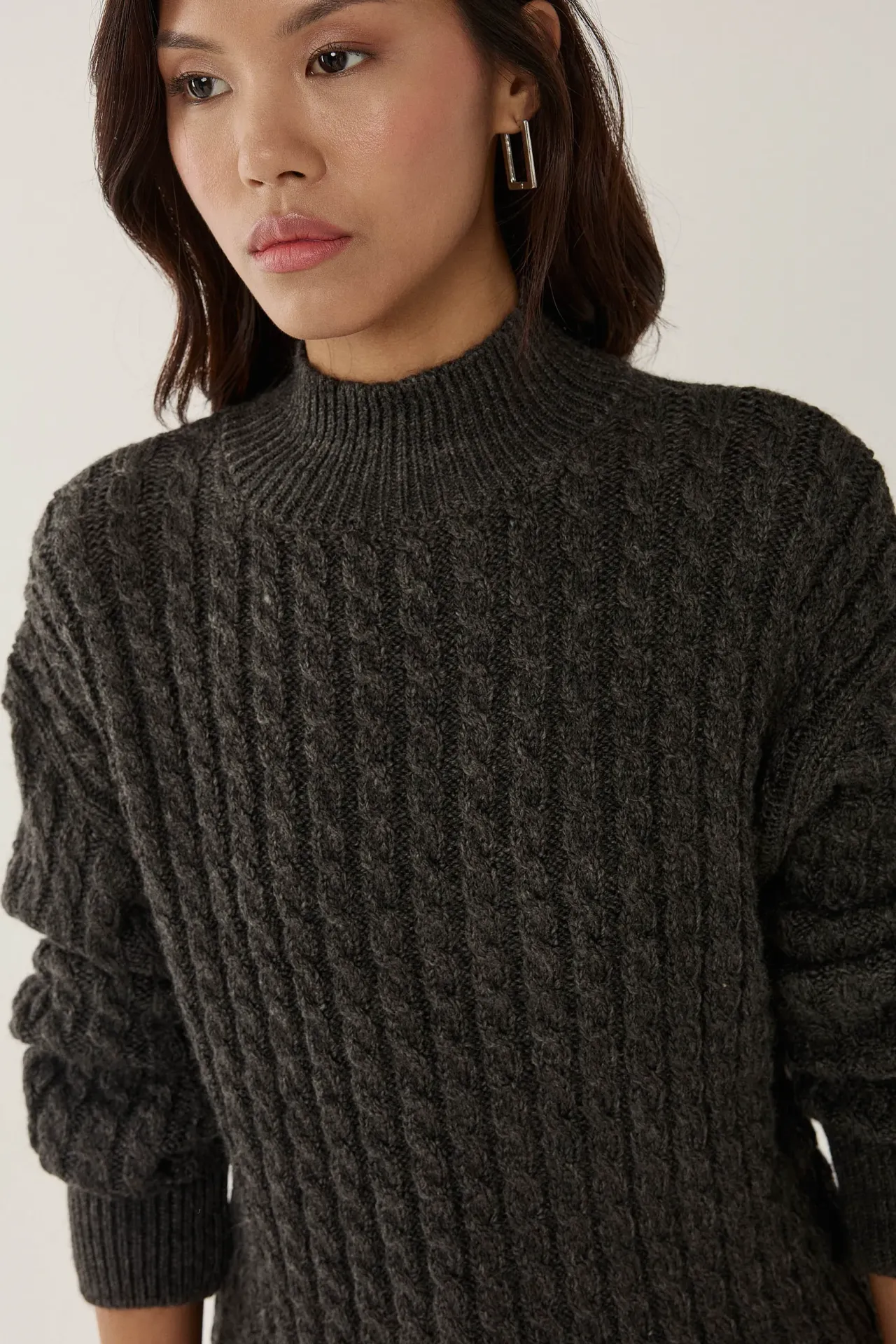 Hair Braid Knit Sweater