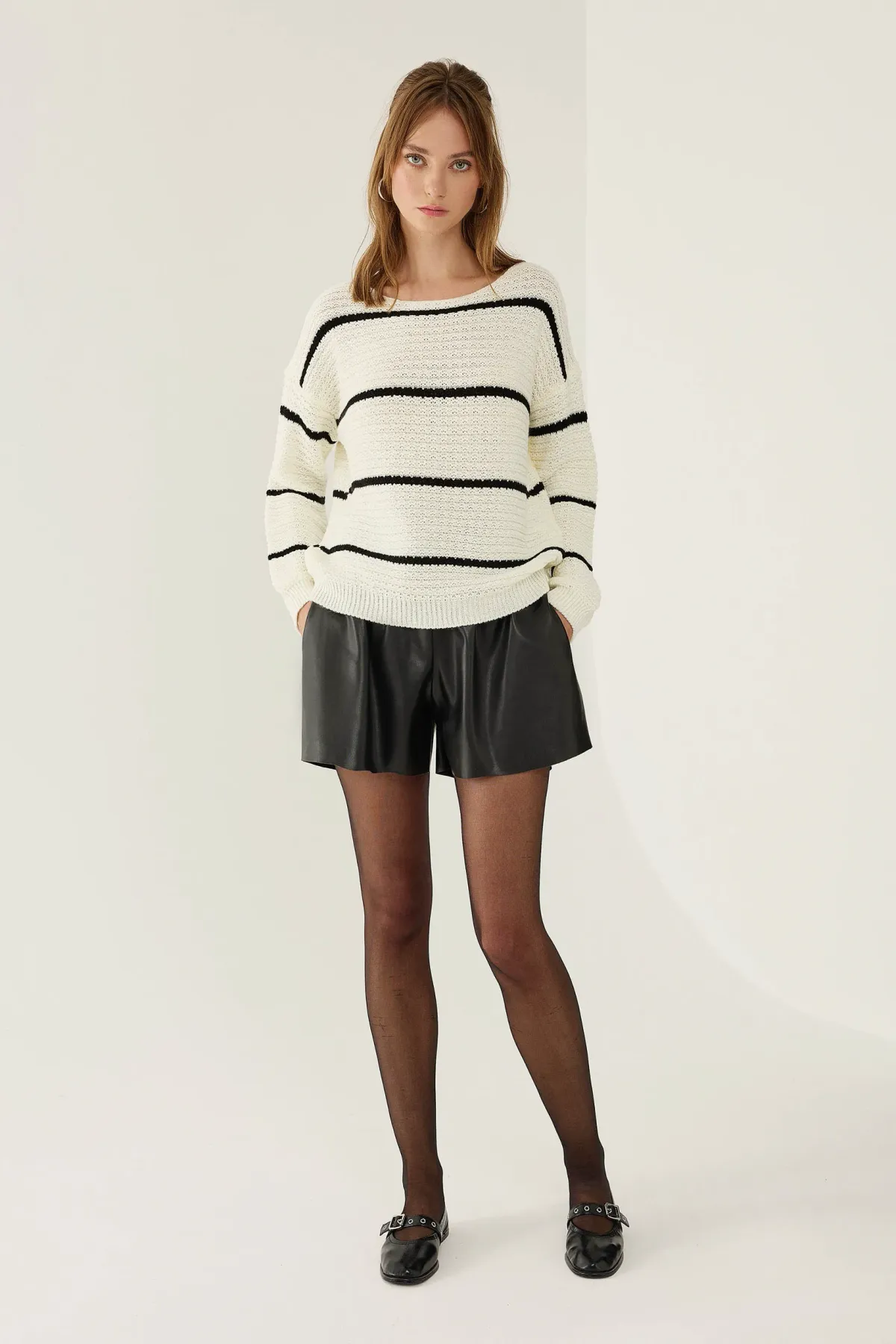 Loose Fit Striped Knit Sweater 3