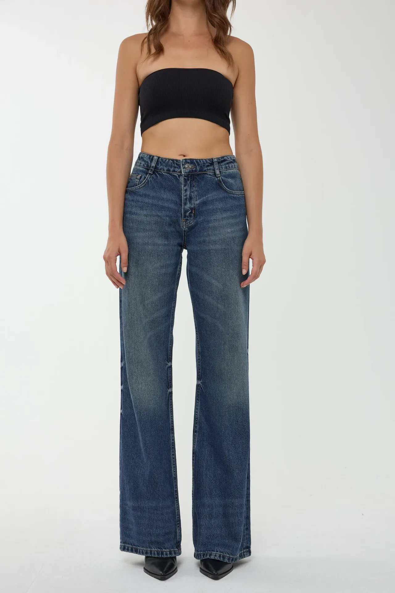 High Waist Straight Leg Jeans