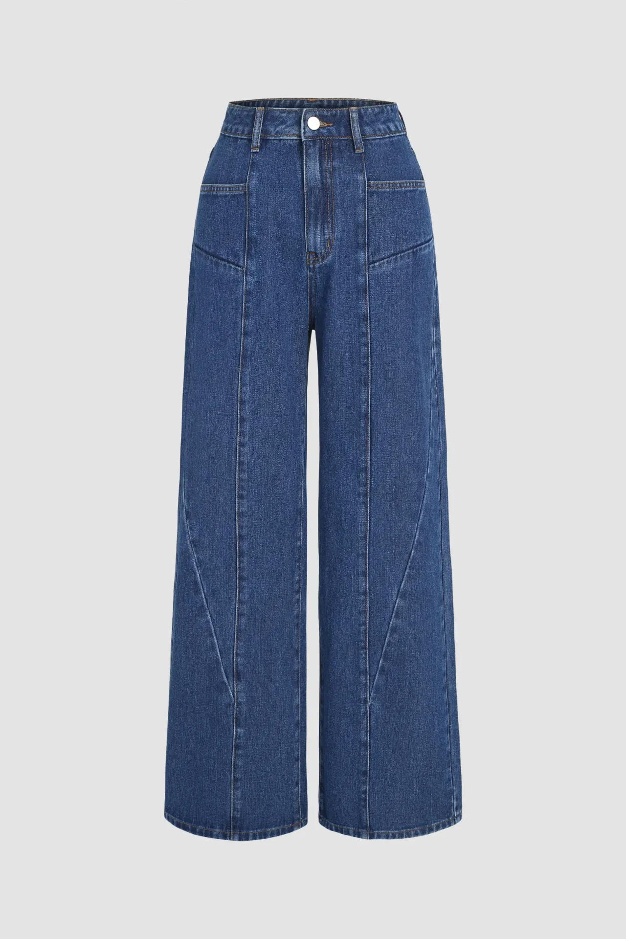 Wide Leg Jeans with Stitch Detail 