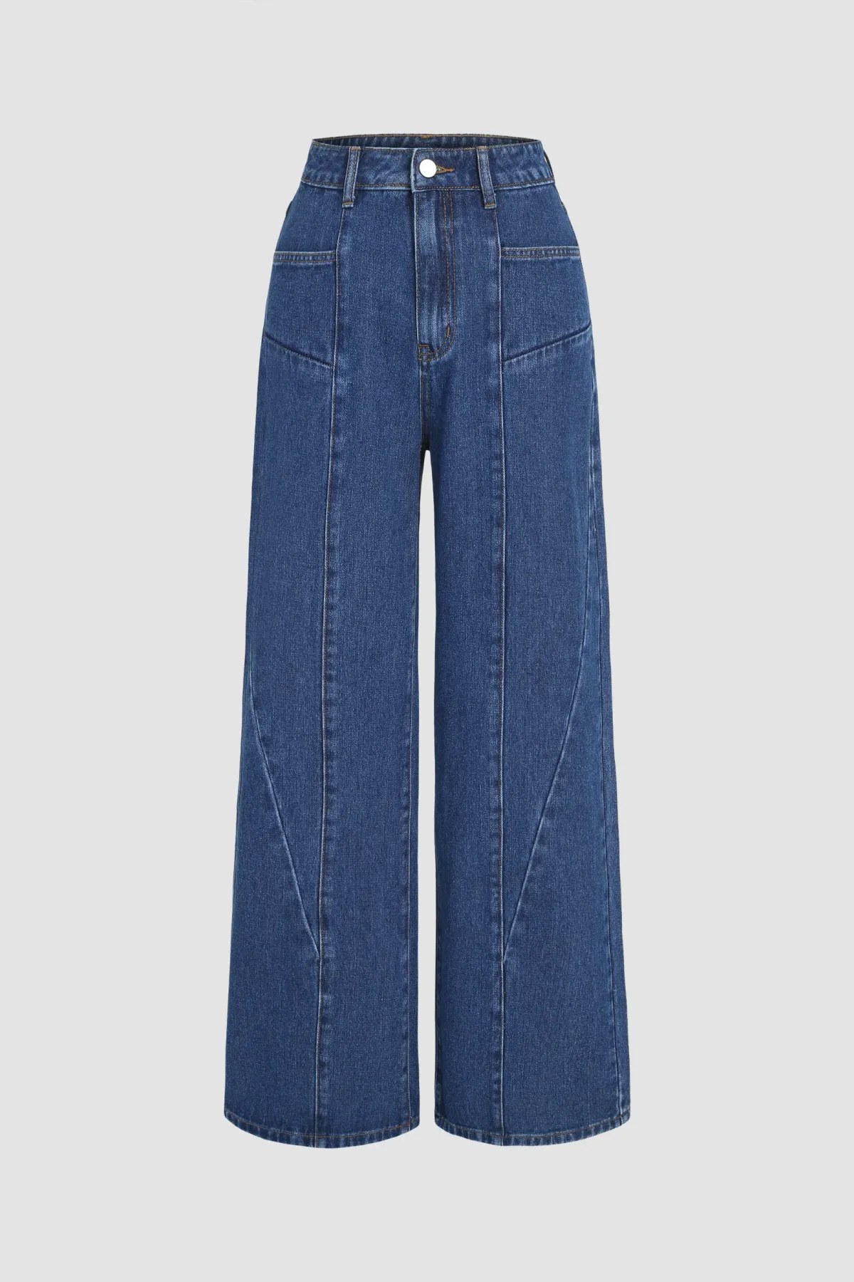 Wide Leg Jeans with Stitch Detail  1