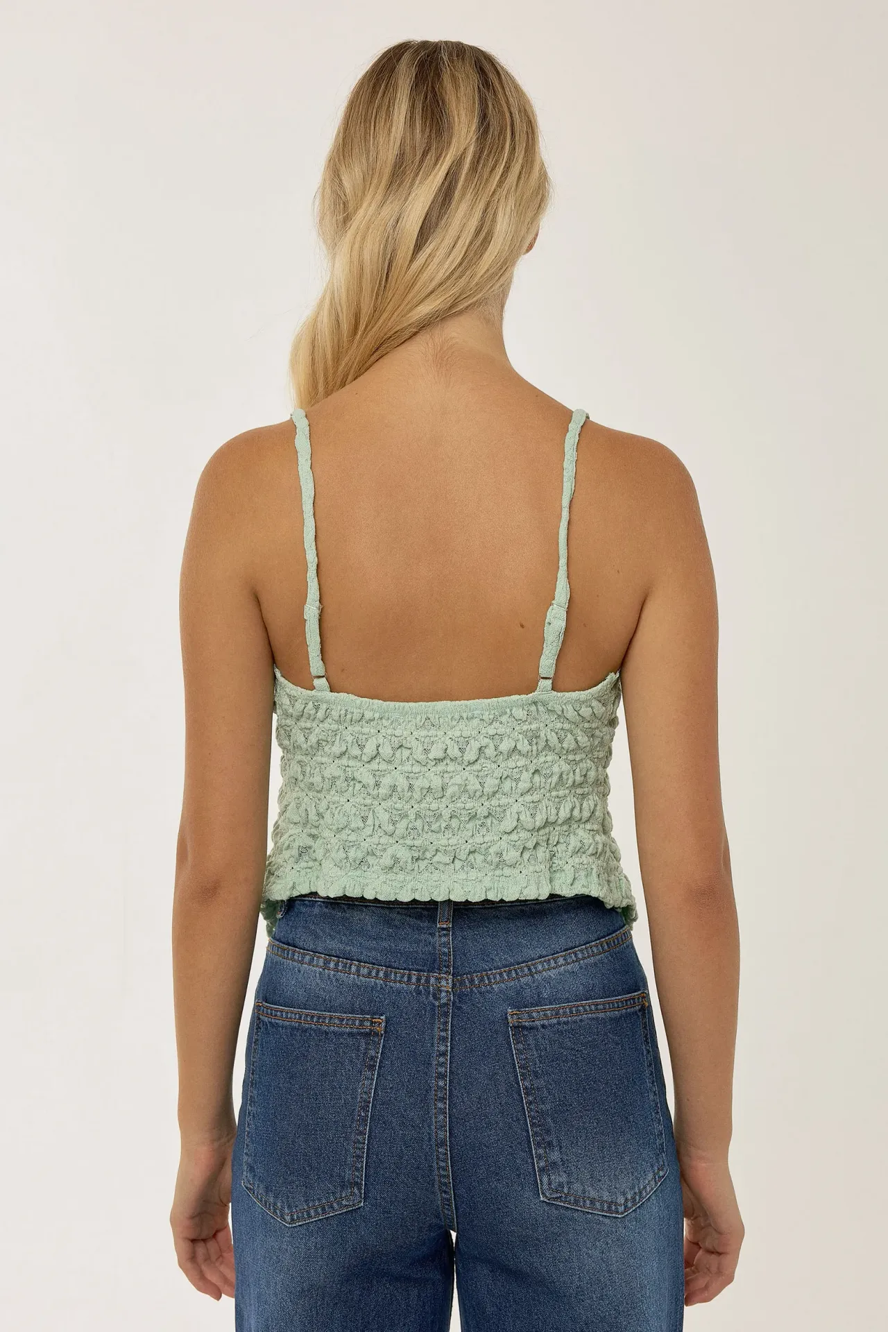 Textured Lace V-Neck Crop Top