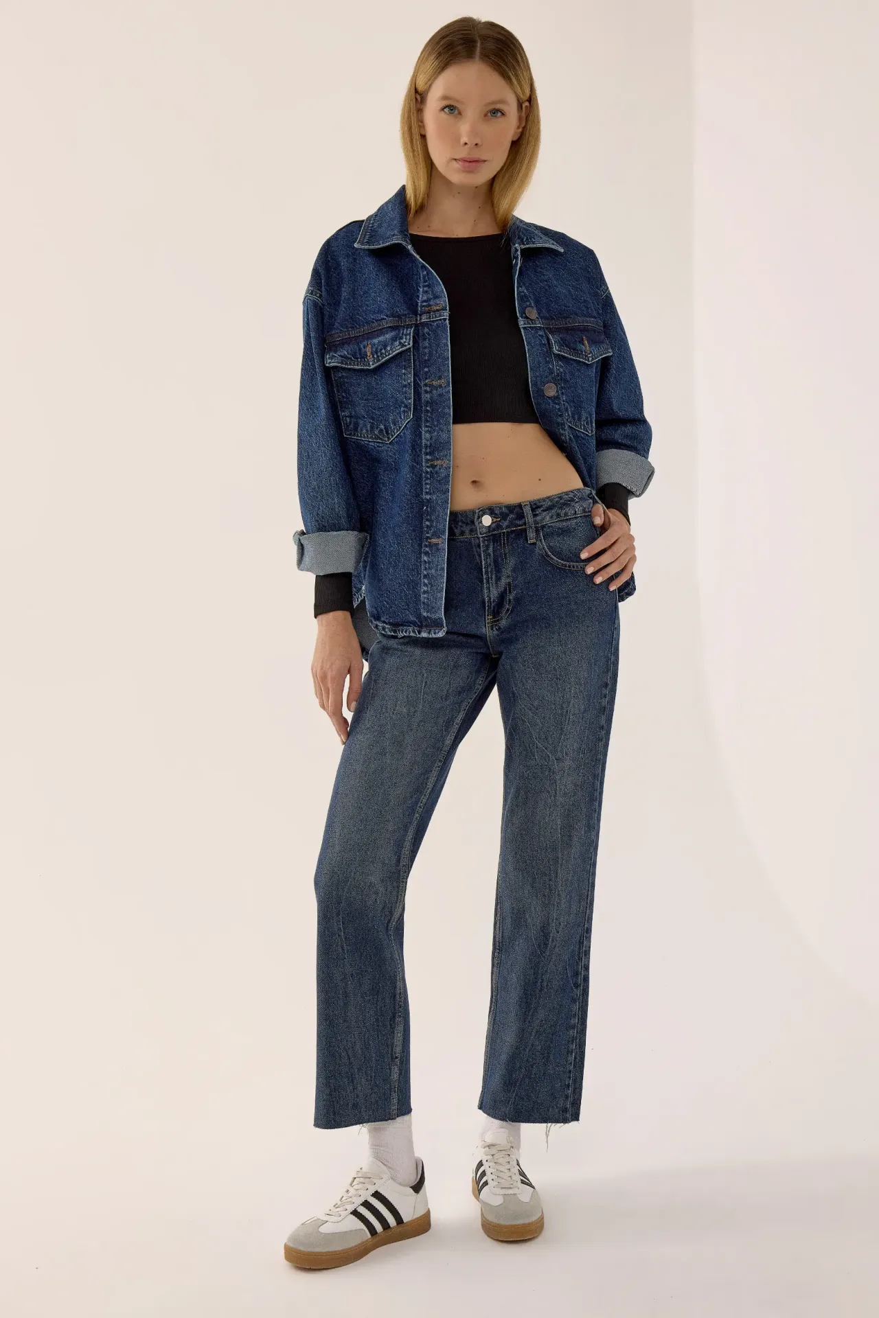 Low Waist Crop Denim Jeans