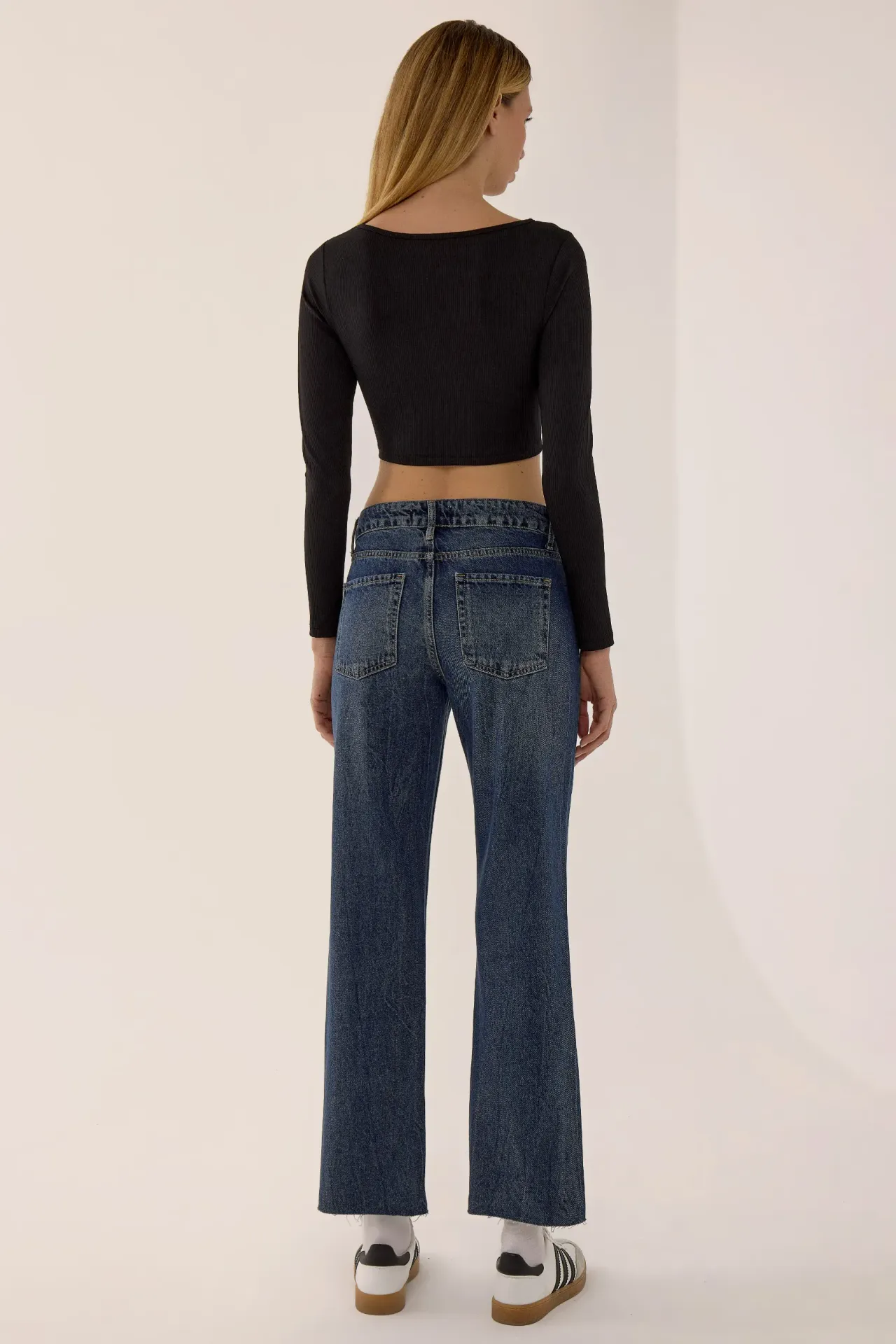 Low Waist Crop Denim Jeans