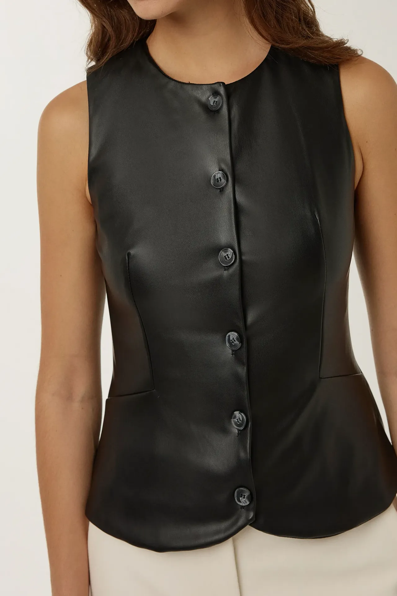 Faux Leather Waistcoat