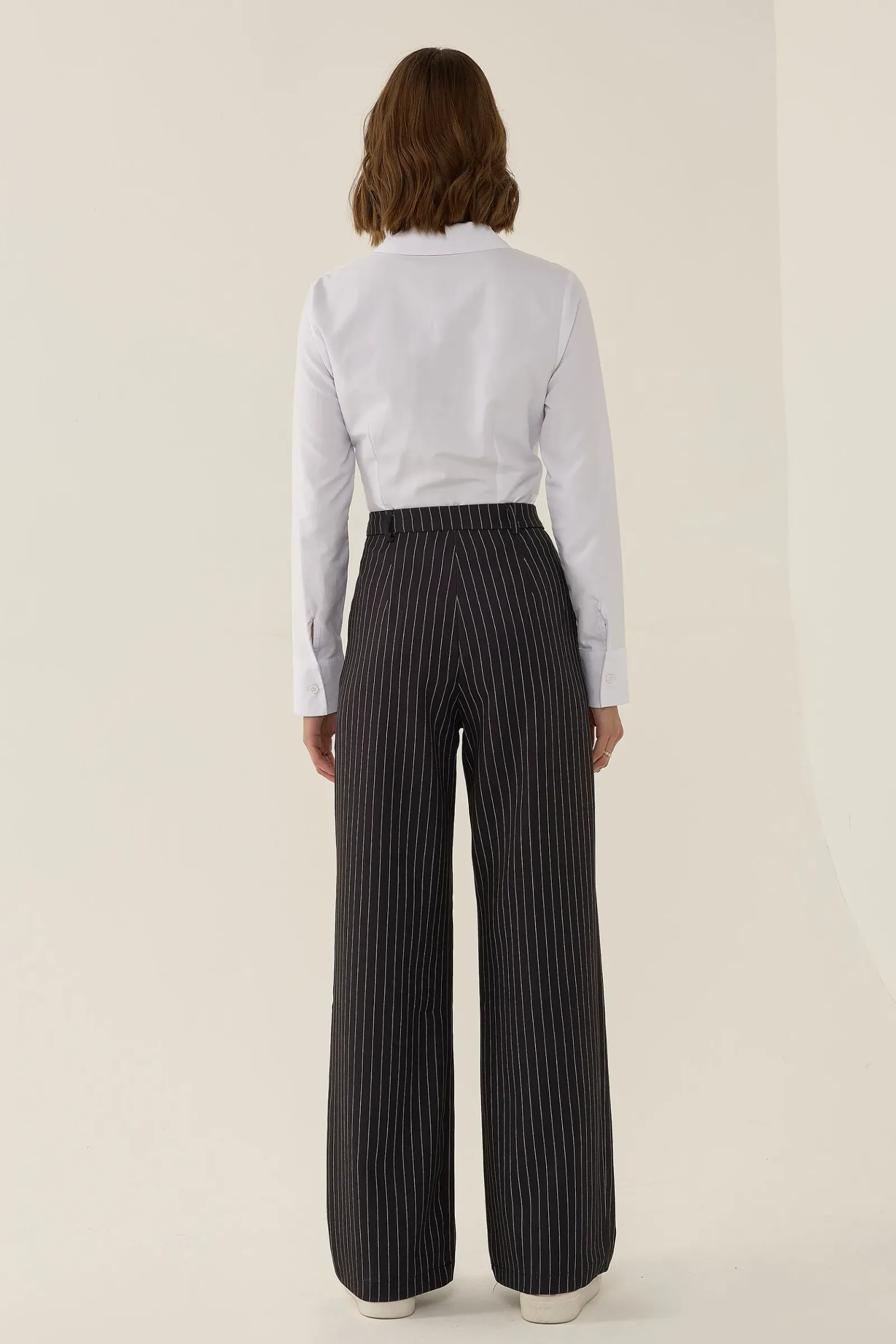 High Waist Striped Straight Leg Pants 4