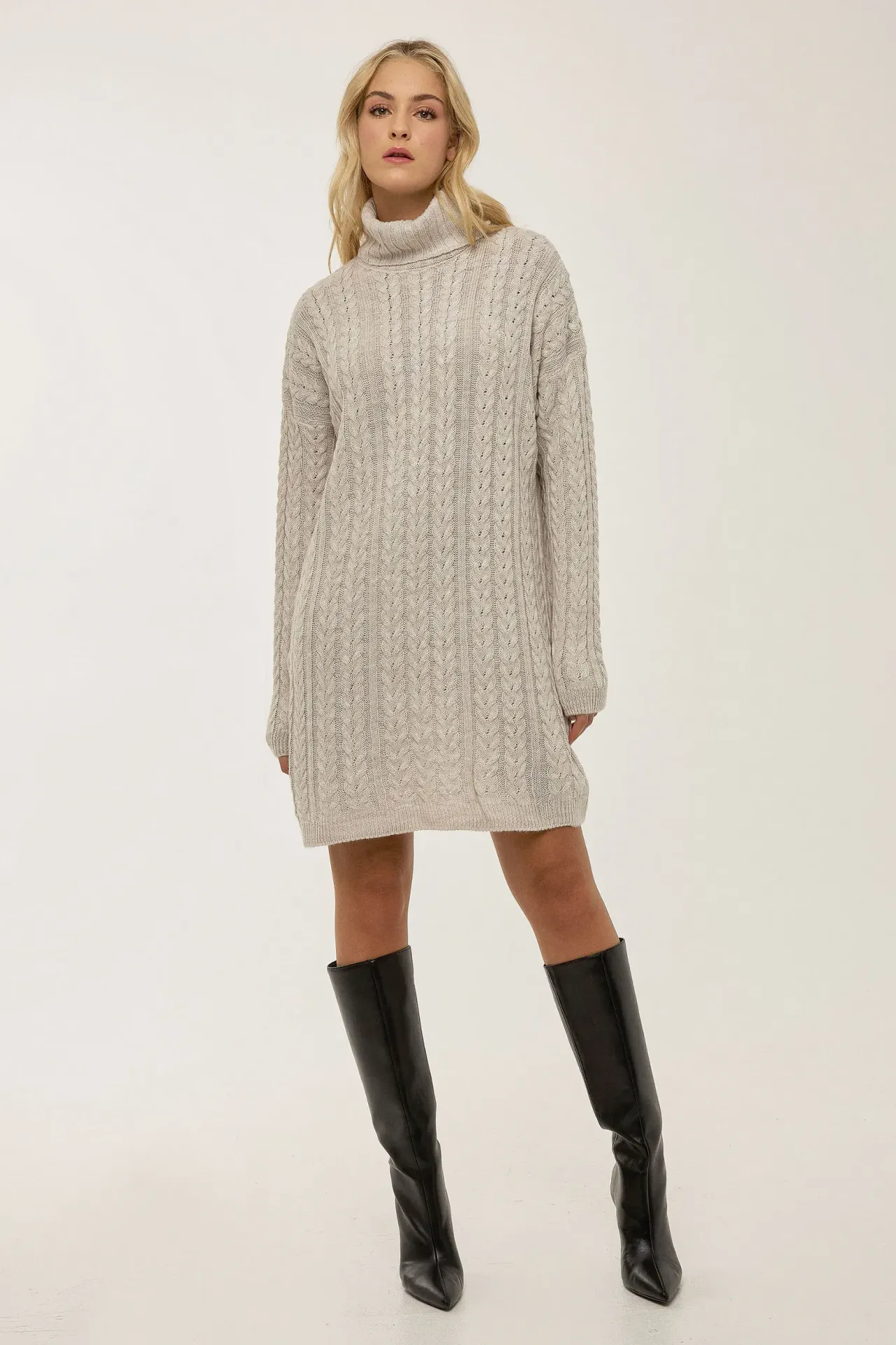 Cable Knit Jumper Dress 