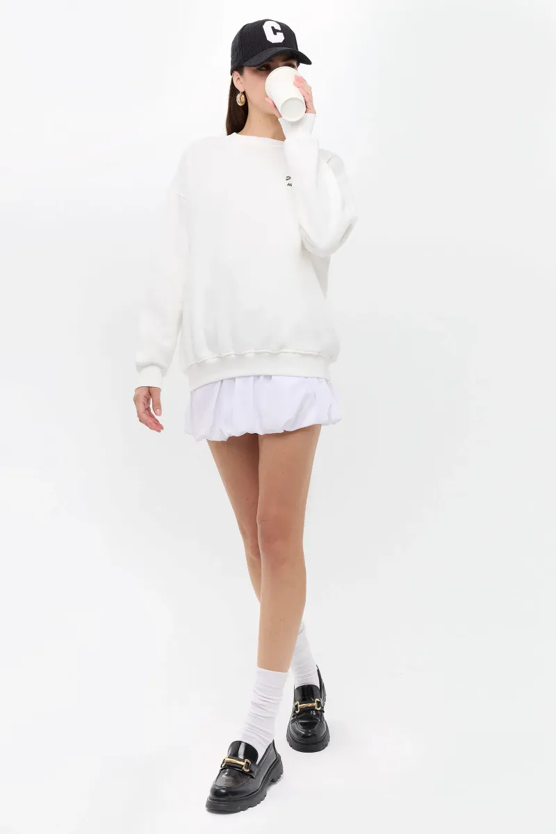 Oversized Back Printed Crew Neck Sweatshirt 3