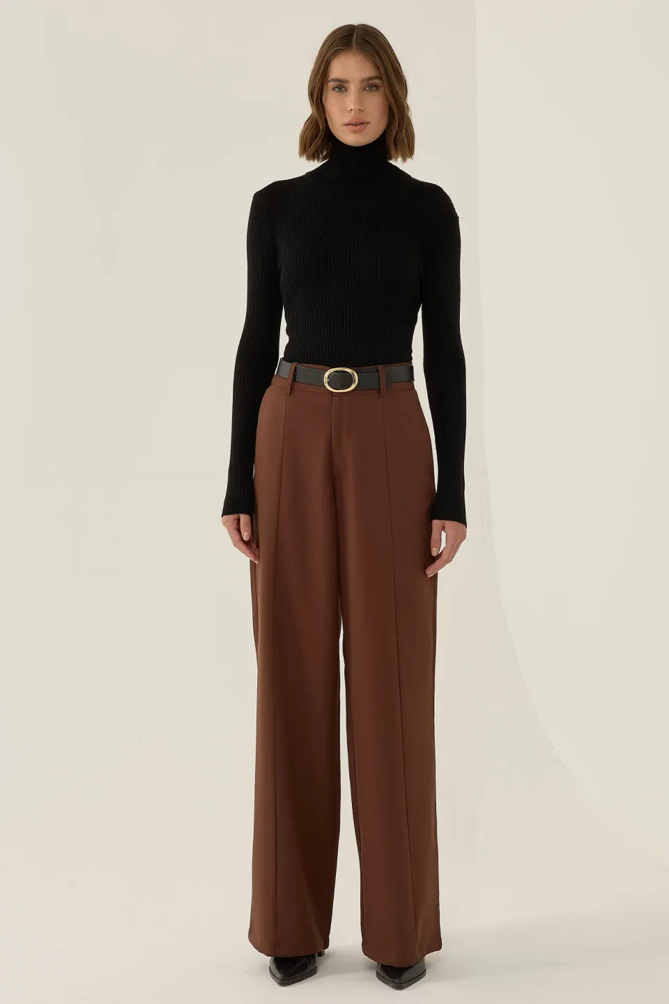 High Waist Straight Leg Pants