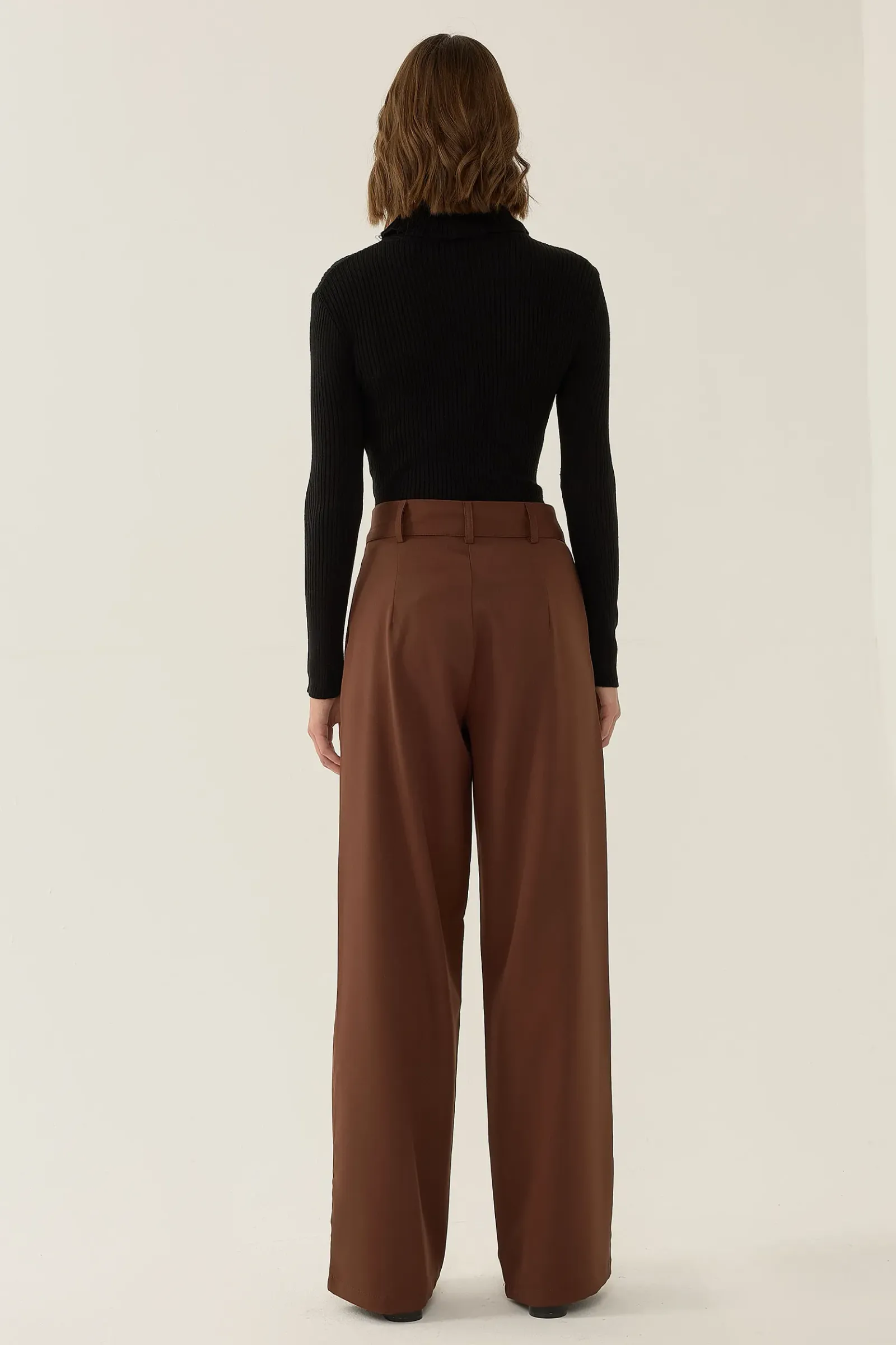 High Waist Pleated Wide Leg Trousers 6