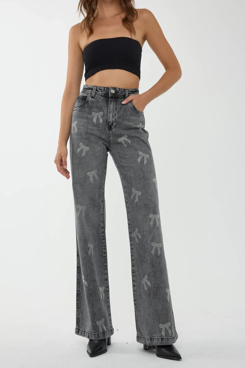 High Waist Straight Leg Jeans