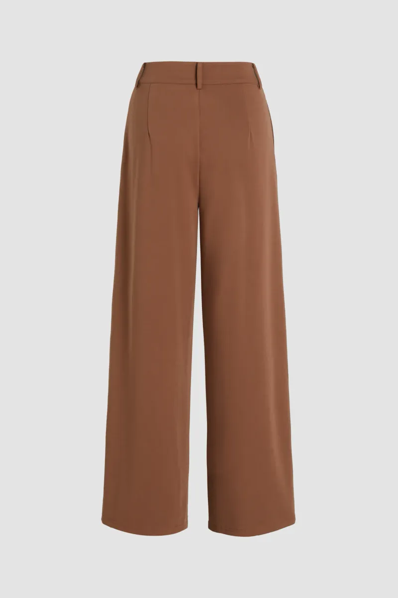 High Waist Pleated Wide Leg Trousers 4