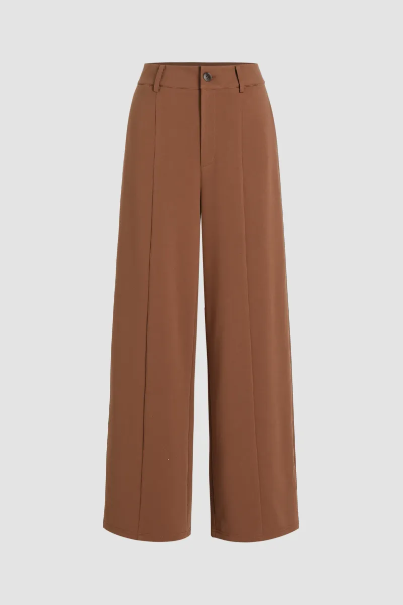 High Waist Pleated Wide Leg Trousers 3
