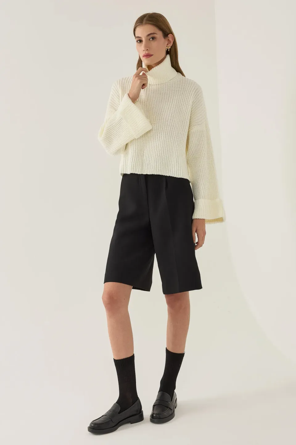 Oversized High-Neck Sweater