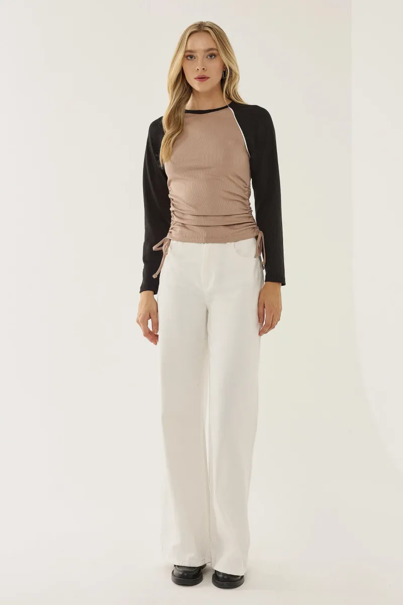 Color Blocked Crew Neck Top 4