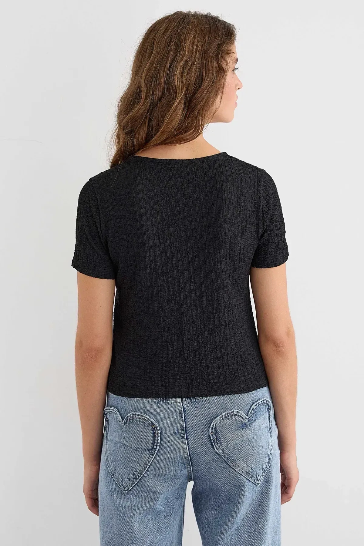 Short Sleeve Tie-Up Detail Blouse 4
