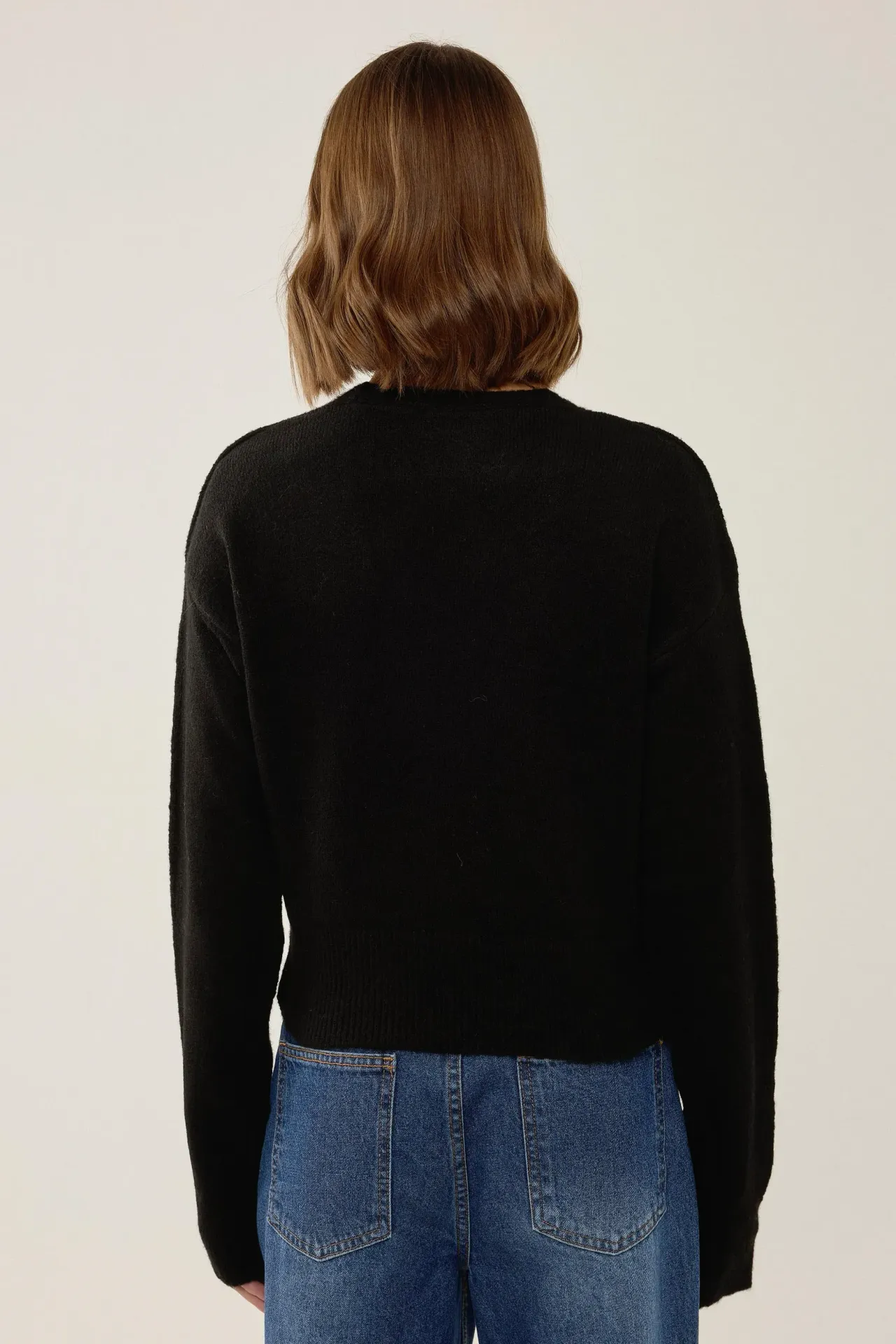 V-Neck Buttoned Wrap Sweater
