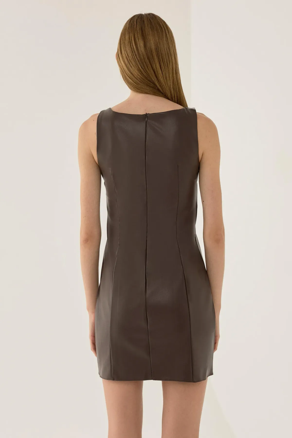 Faux Leather Mini Dress 4