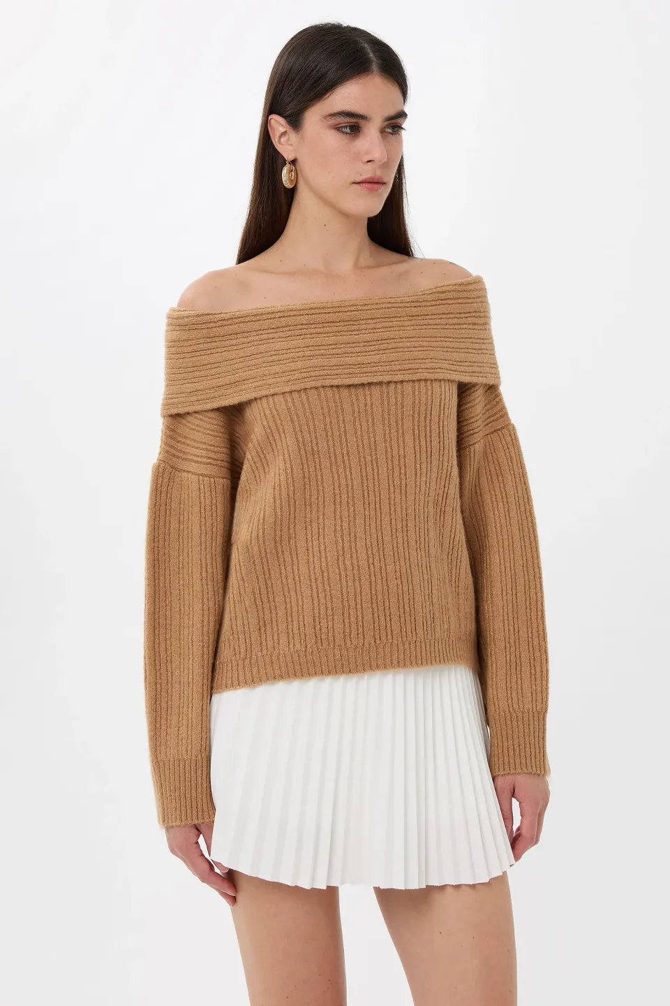 Off-Shoulder Knitted Sweater