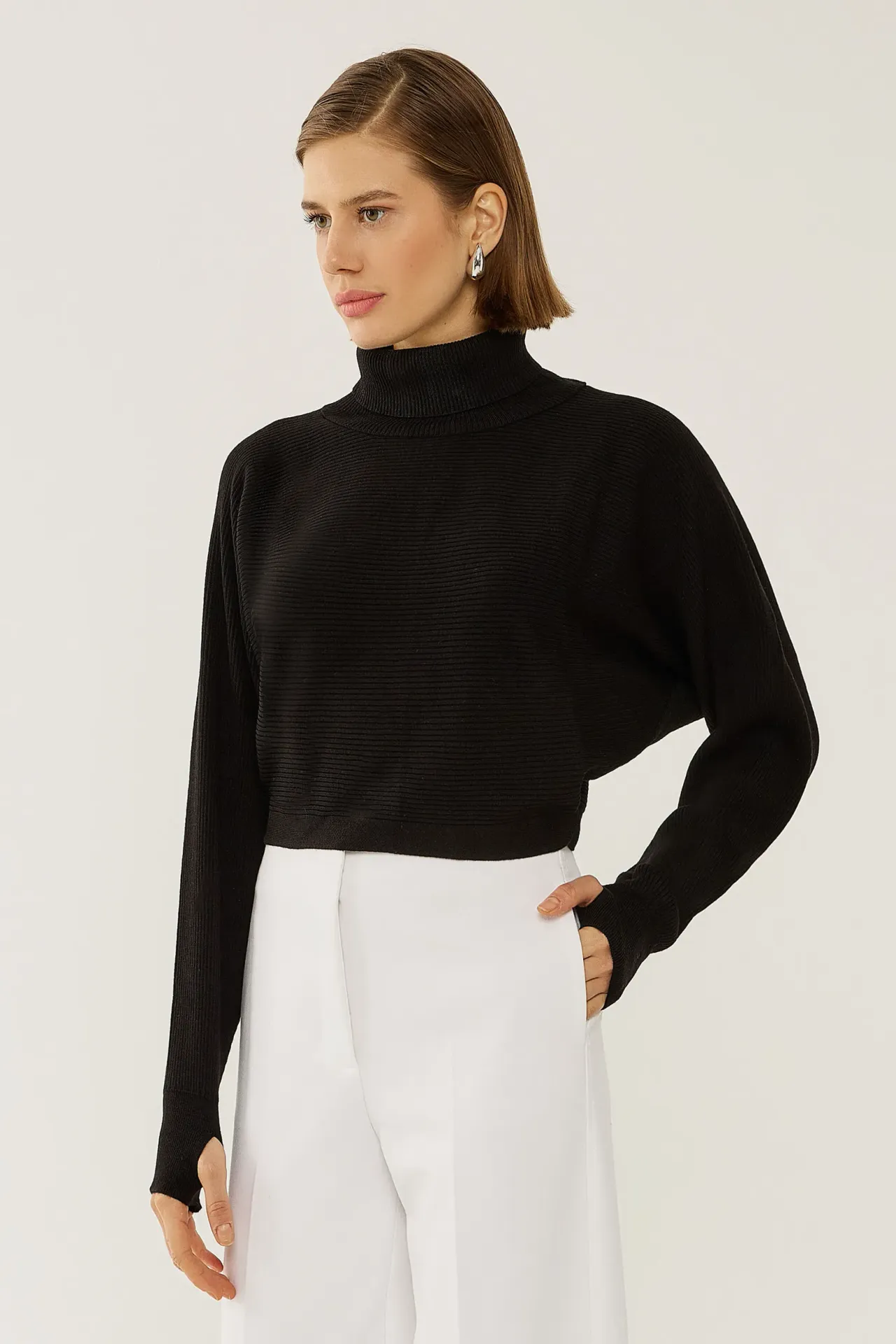 Relaxed Fit Turtleneck Sweater