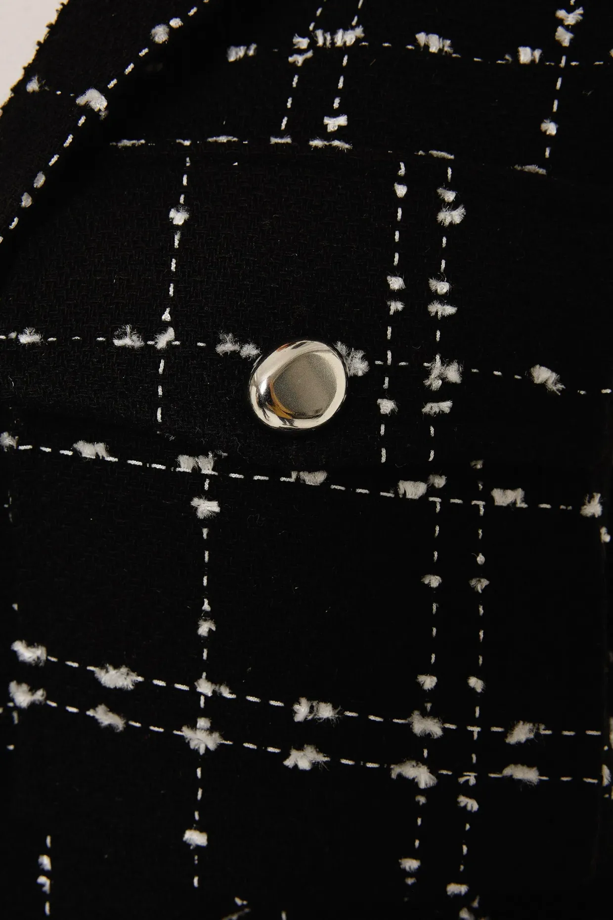 Pocket Detail Tweed Jacket with Shirt Collar 4