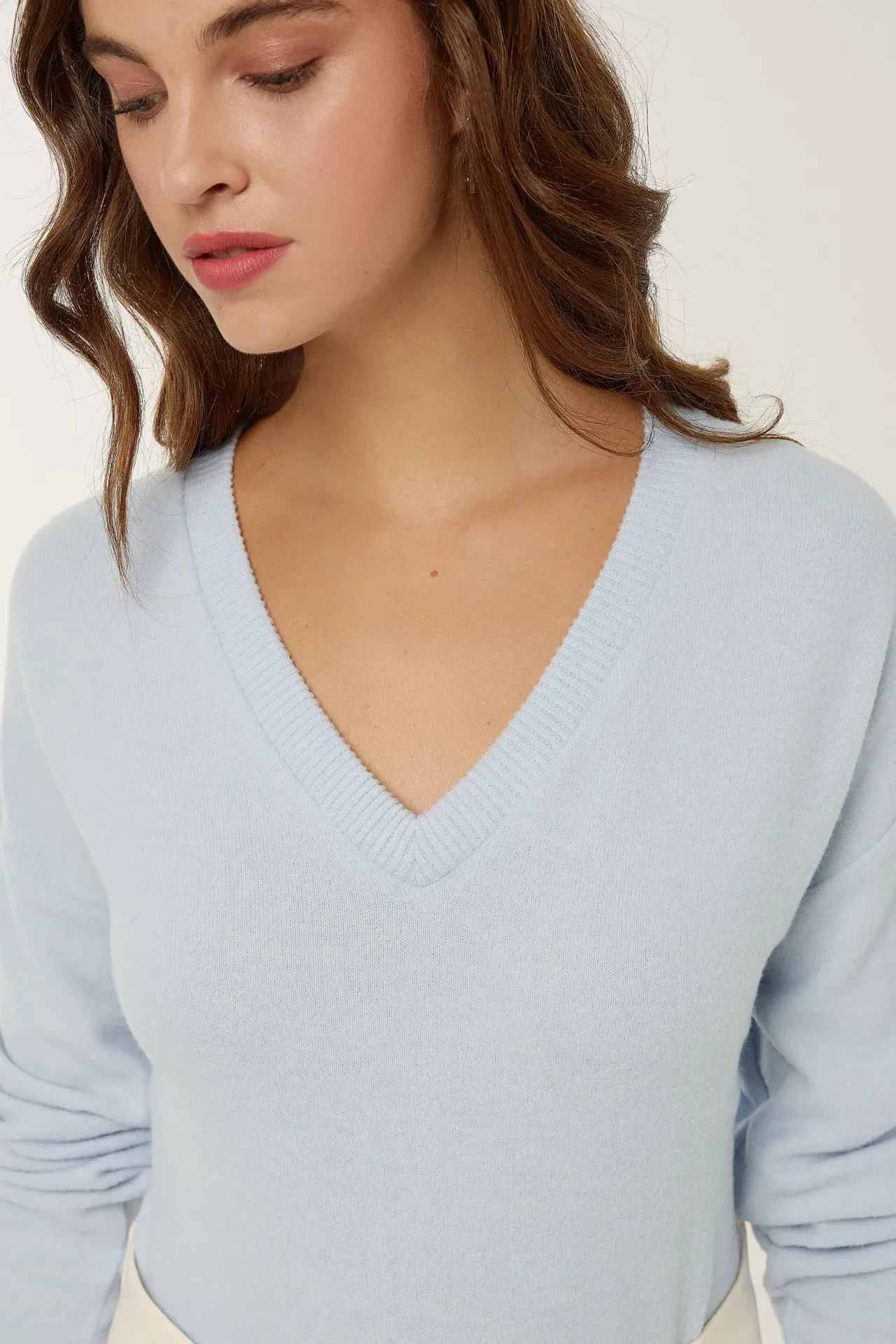 Textured V-Neck Knit Top