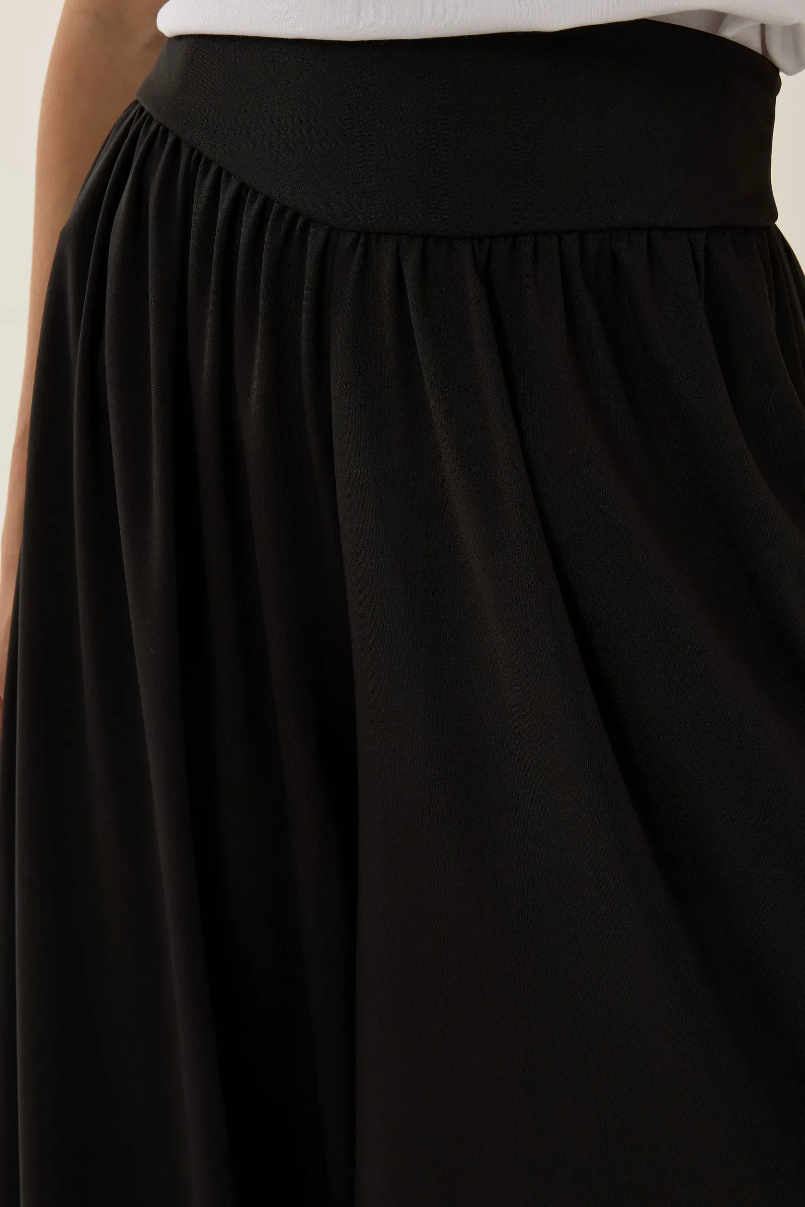 High Waist Pleated Wide Leg Jersey Pants 5