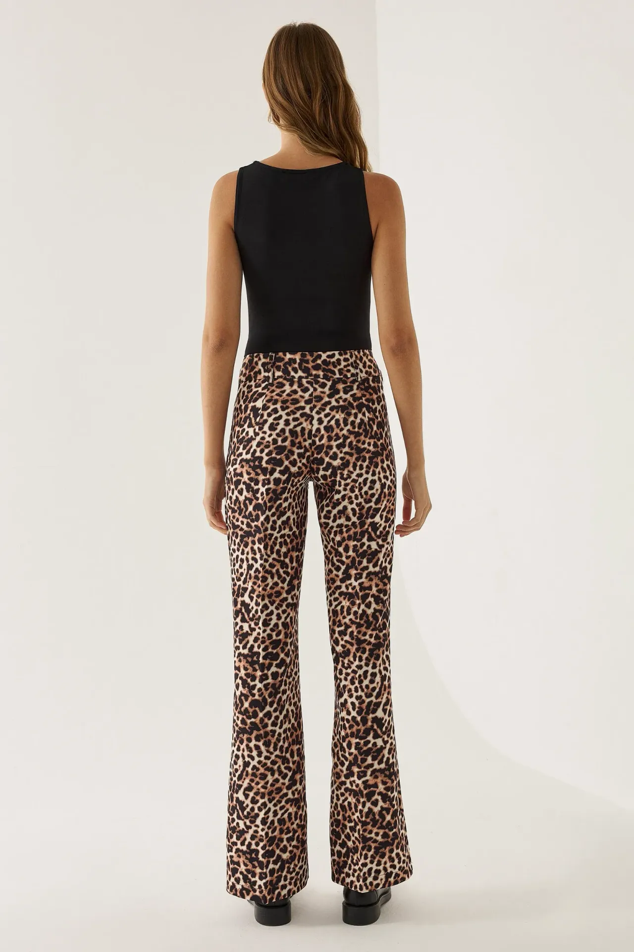 Leopard Print Flare Pants