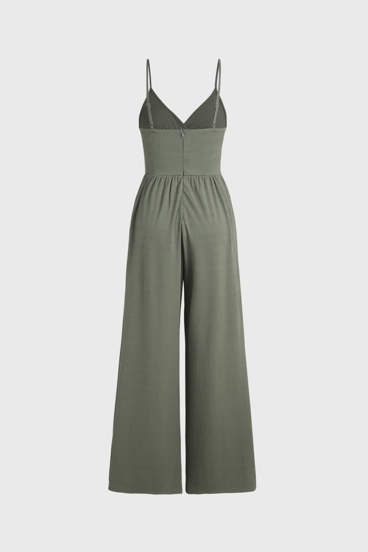 Wide Leg V-Neck Knitted Jumpsuit