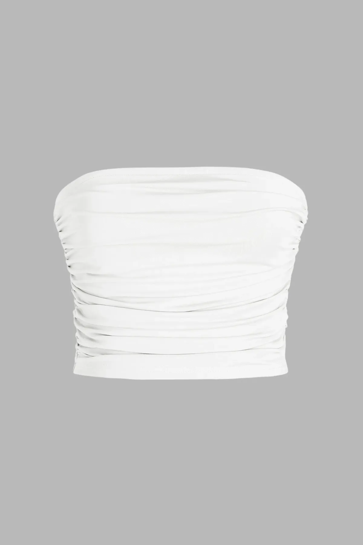 Strapless Ruffle Drape Crop Top 1