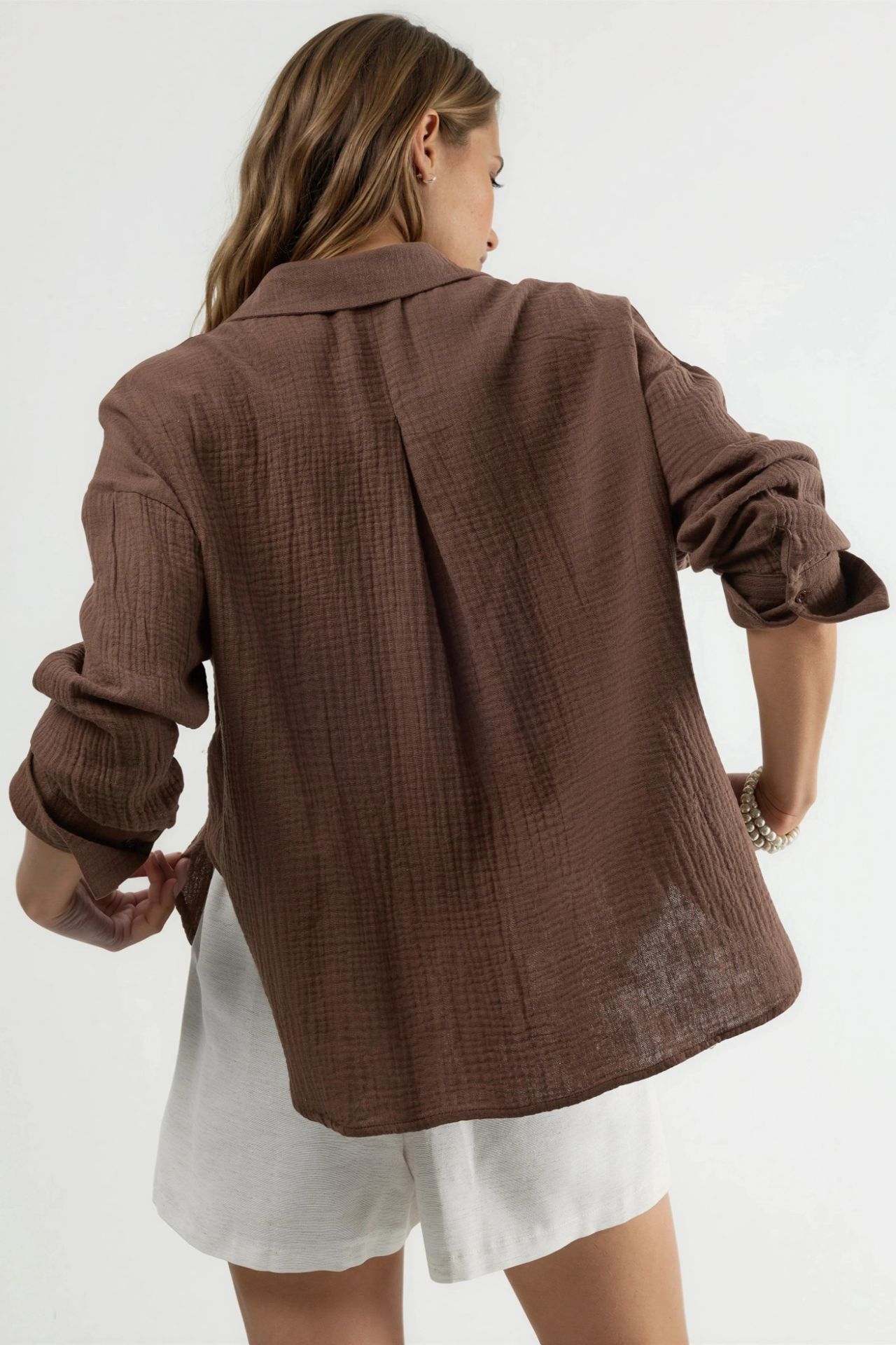 BUSEM Textured Woven Cotton Button-Up Shirt 4