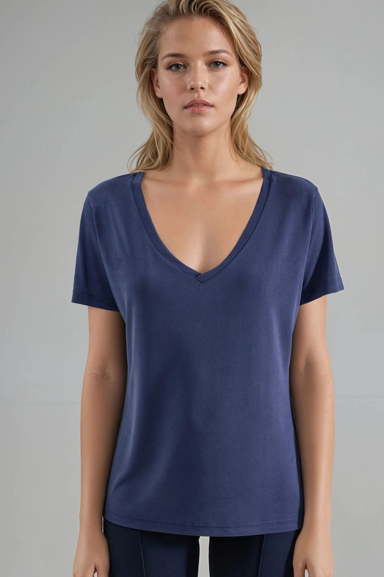 BUSEM V-Neck Short Sleeve Modal Blouse 6