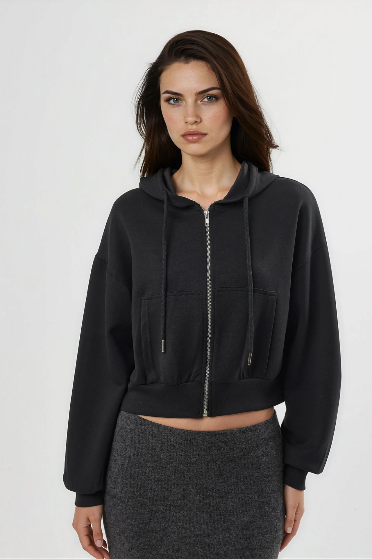 BUSEM Hooded Zippered Short Jacket 8