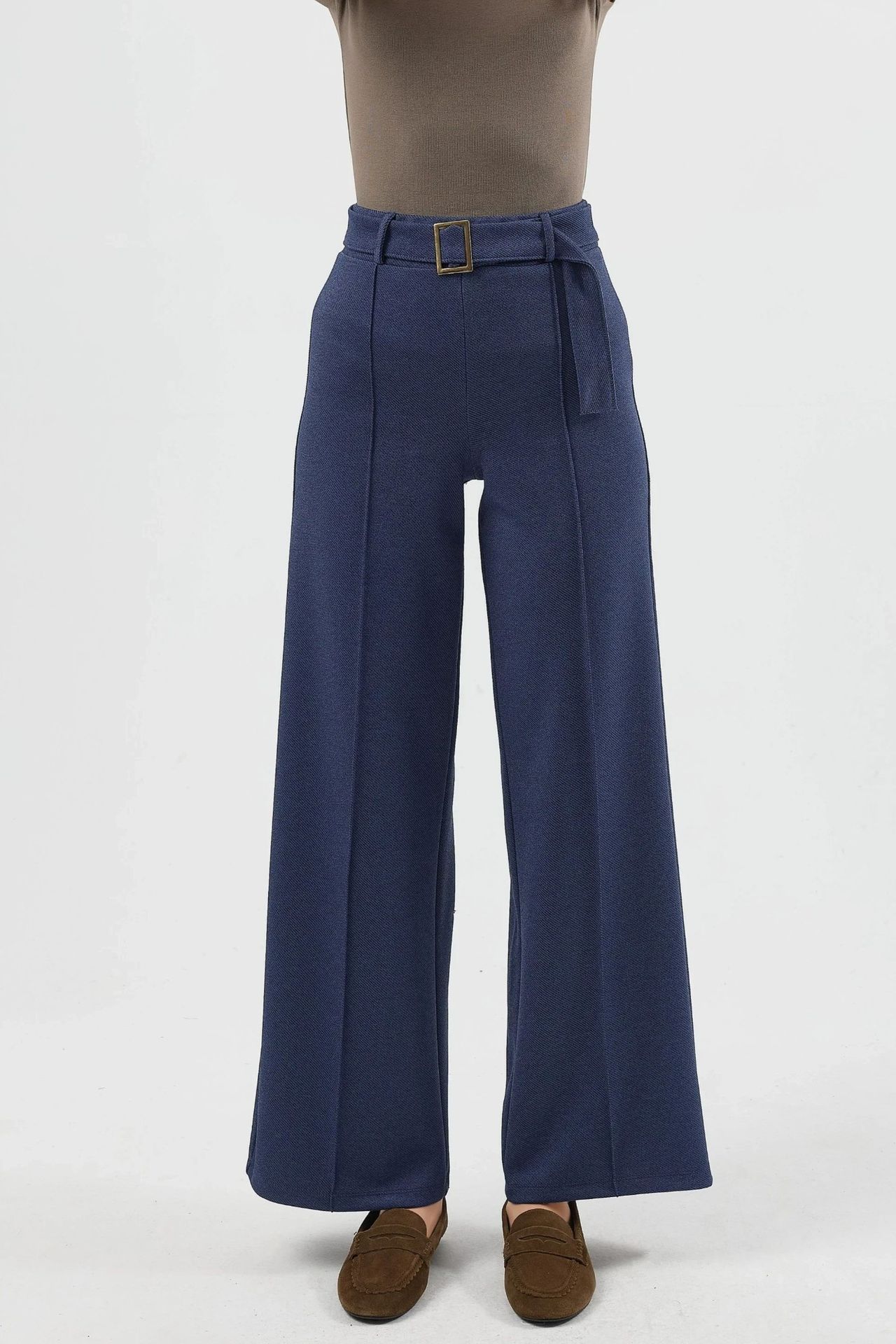 BUSEM High Waist Belted Straight Leg Pants 7