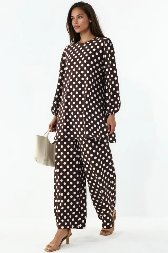 BDART Textured Long Sleeve Tunic and Wide Leg Pants Set