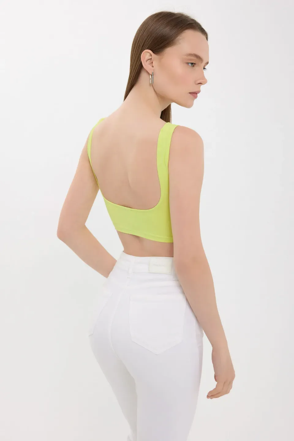 Sleeveless Round Neck Top with Back Detail