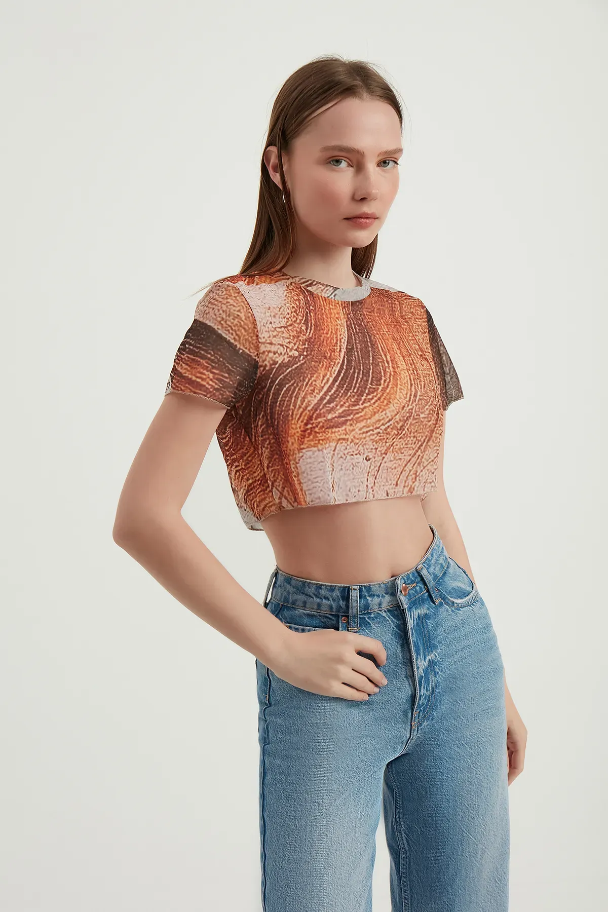 Abstract Tulle Crop Top 2