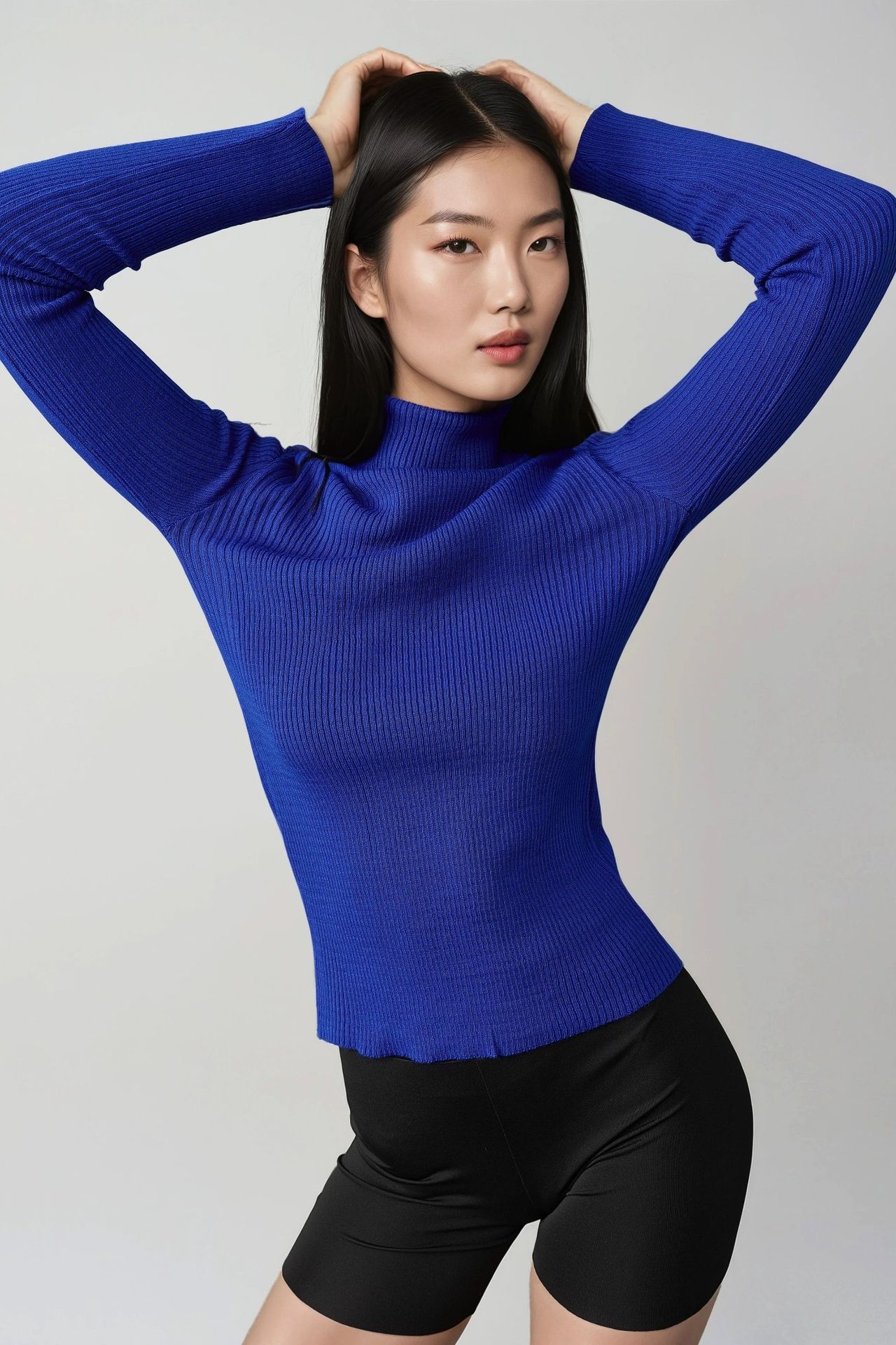 MY FASHION Fitted Textured Turtleneck Sweater 3