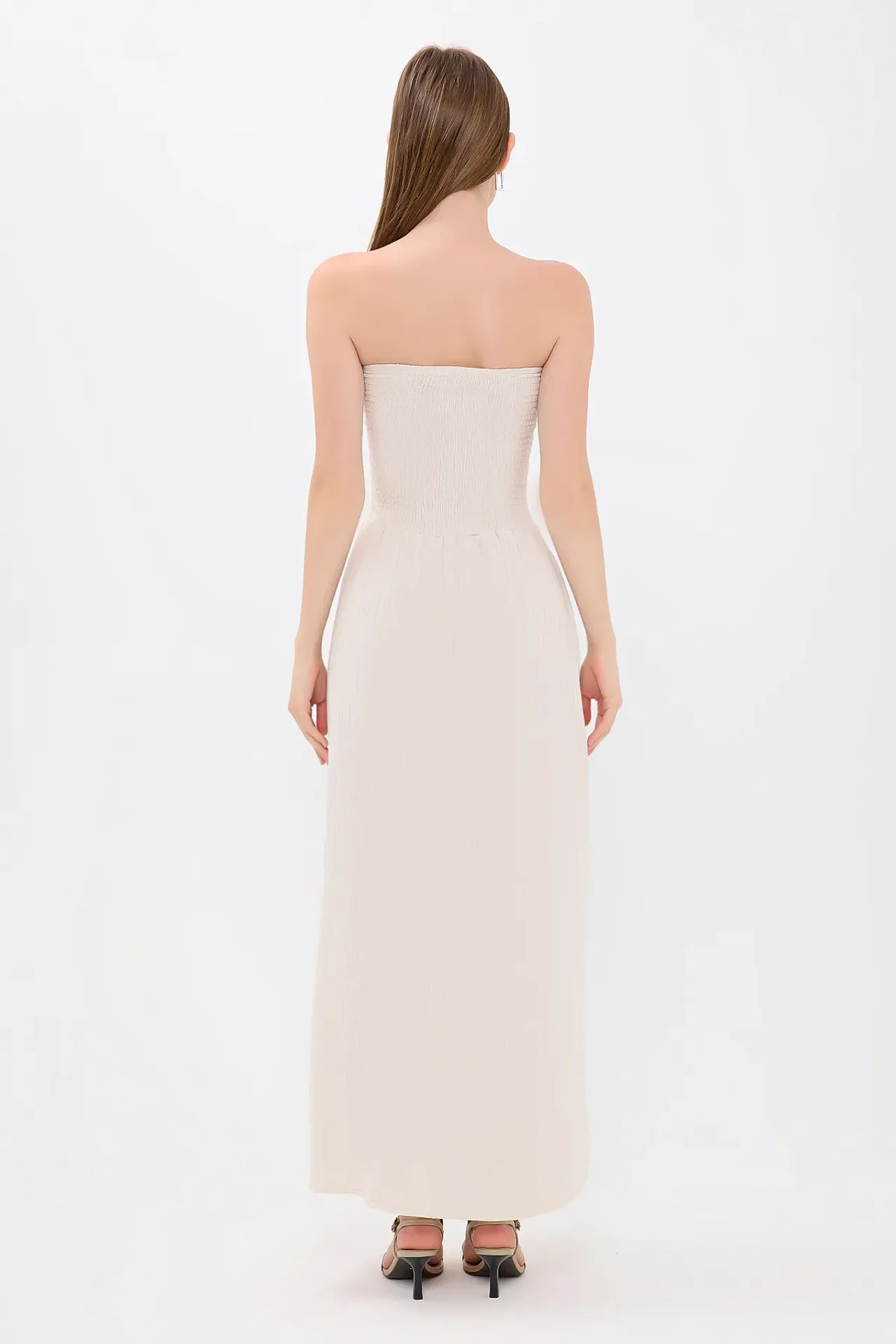 Strapless Smocked Maxi Dress