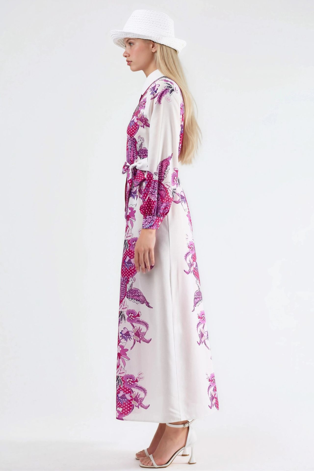 MSN Floral Belted Midi Dress 5
