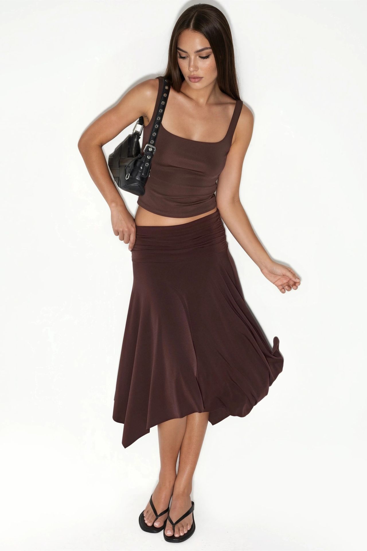 BUSEM High Waist Maxi Skirt with Drape Detail 3