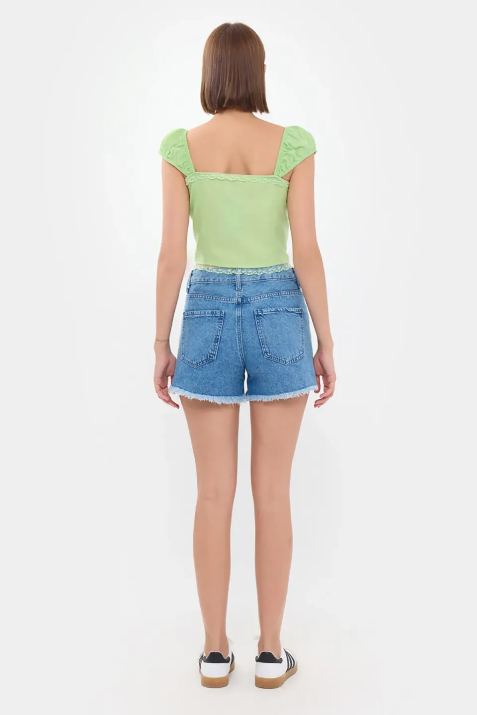 Square Neck Lace Up Corset Top