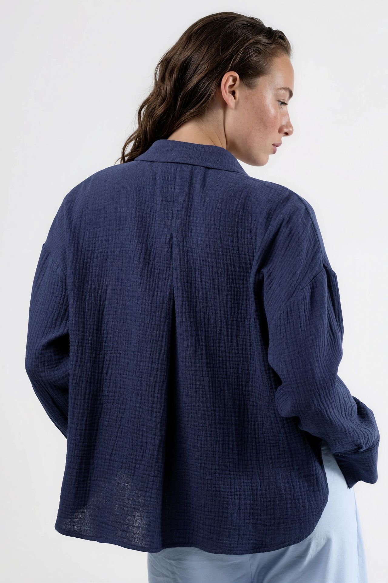 BUSEM Textured Woven Cotton Button-Up Shirt 5