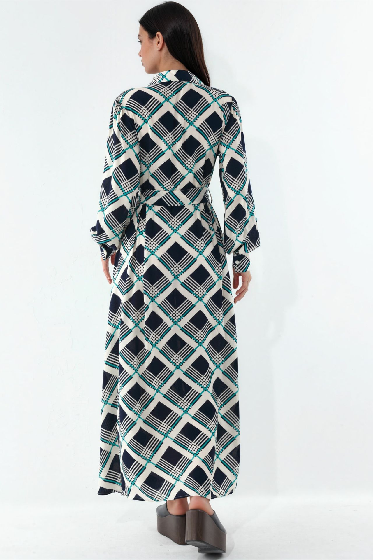 BDART Plaid Midi Shirt Dress with Button Closure 3
