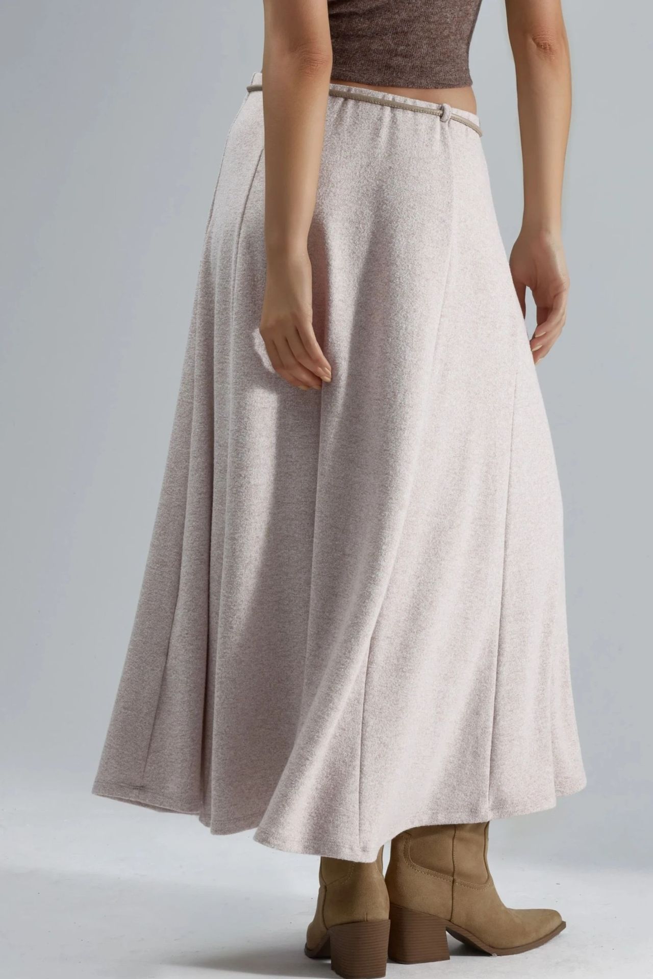BUSEM Textured Maxi Skirt with Tie Detail 3