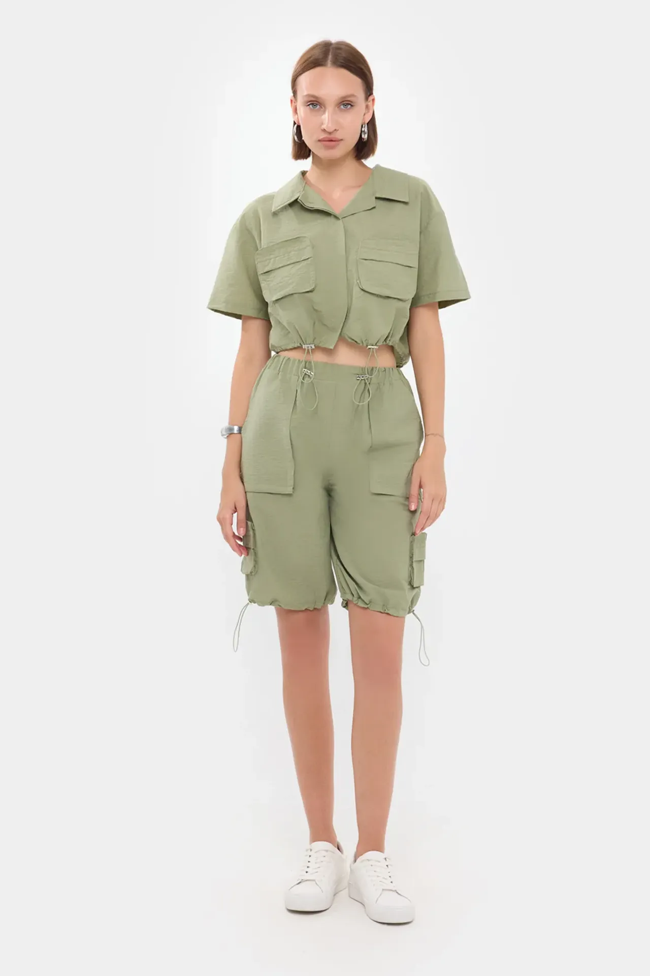 Utility Shirt and Cargo Shorts Coords Set