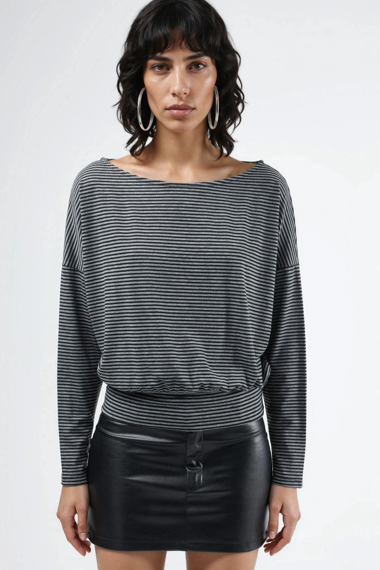 BUSEM Striped Boat Neck Blouse 6