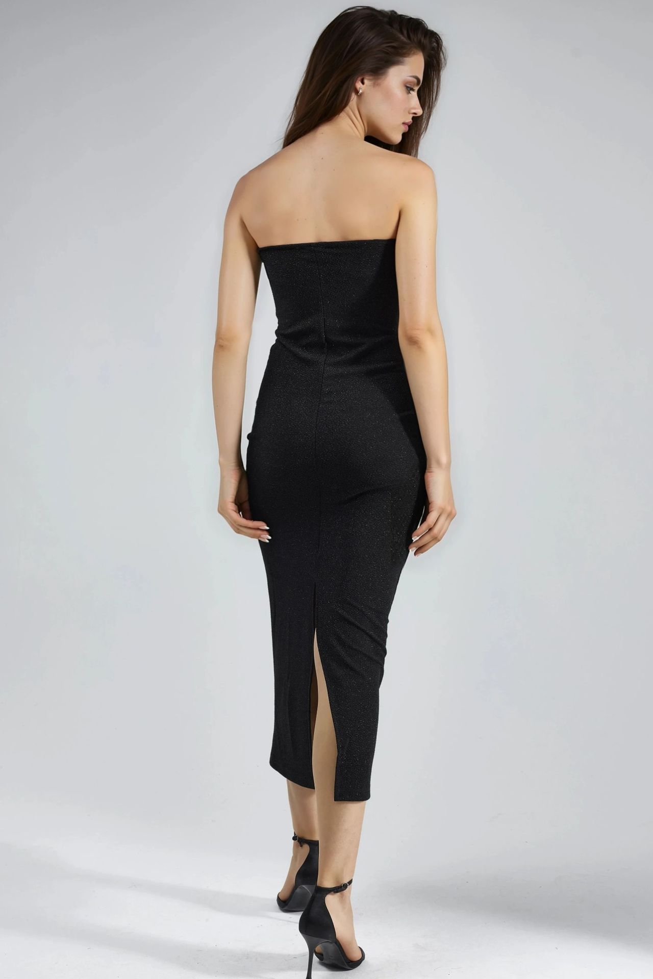 BUSEM Shiny Slit Detailed Maxi Dress 3