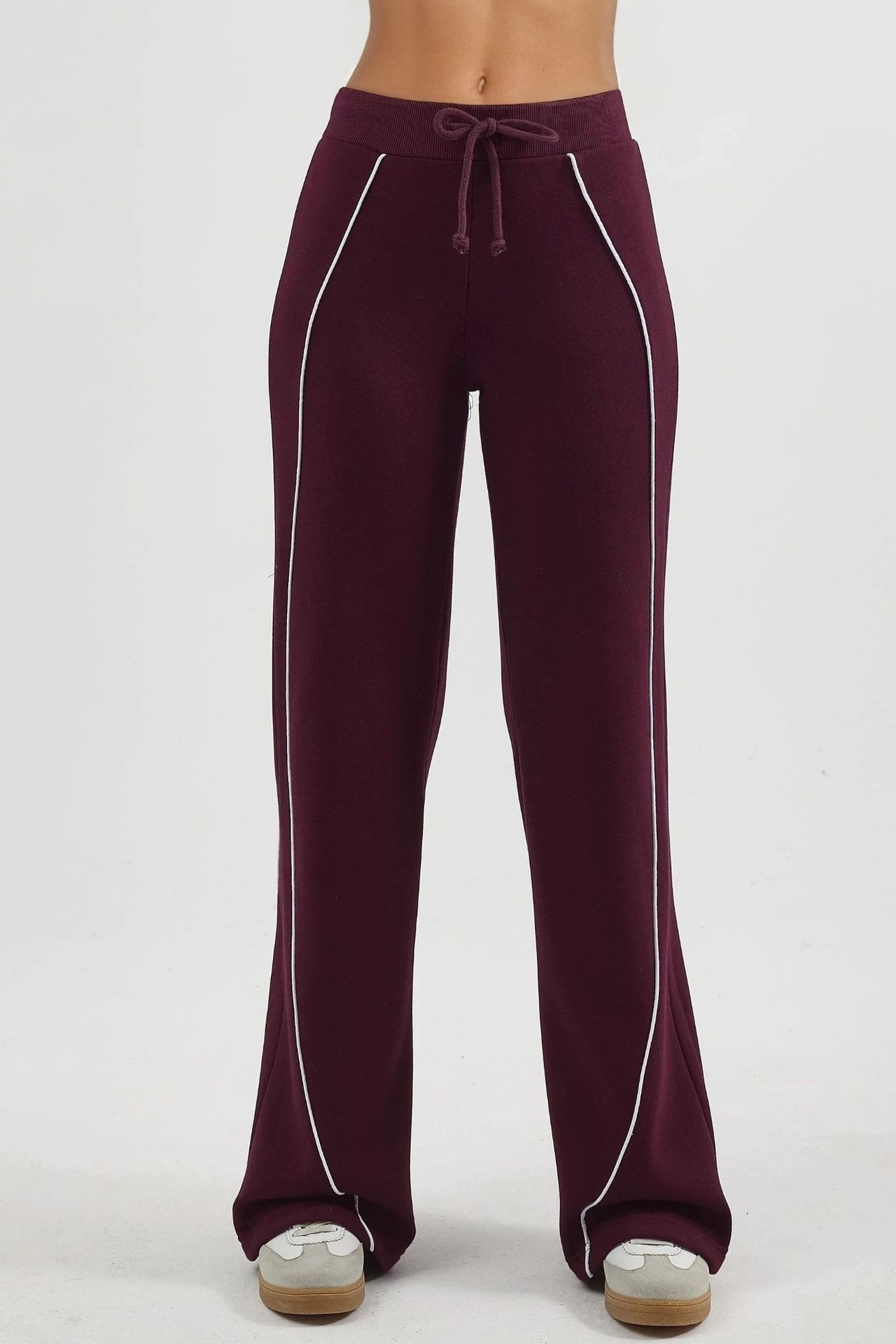 BUSEM Contrast Binding Wide Leg Sweatpants with Drawstring 6