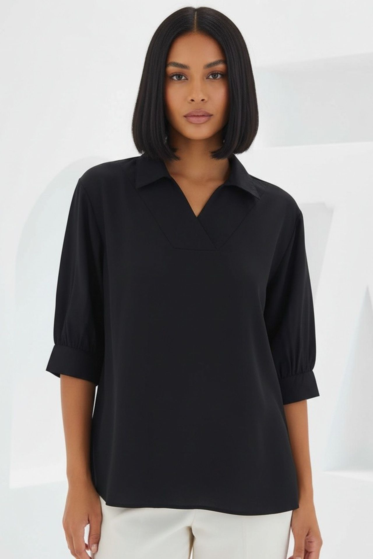 BDART Polo Collar Loose Fit Blouse 5